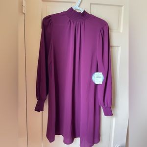 Purple High Neck Mini Dress